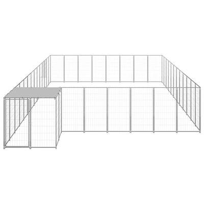 VidaXL Hondenkennel 30,25 m² staal zilverkleurig