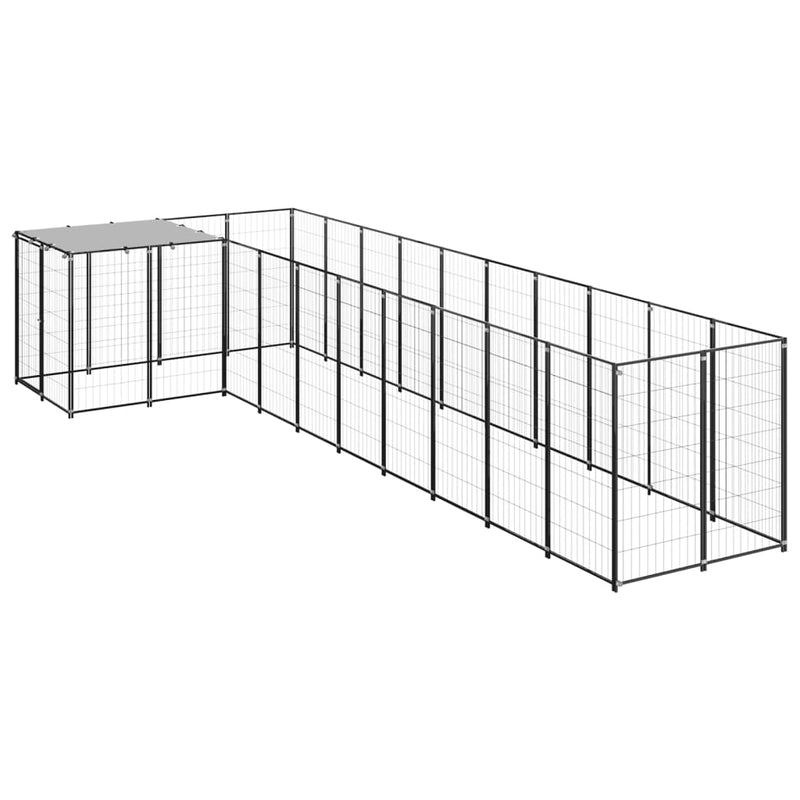 Vidaxl Dog Kennel 7.26 m² Acciaio nero
