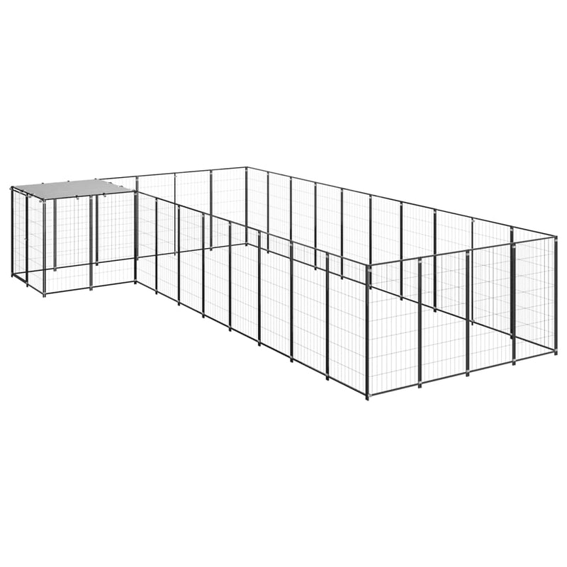 Perrera de perros vidaxl 13.31 m² de acero negro