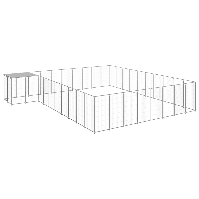VidaXL Hondenkennel 25,41 m² staal zilverkleurig