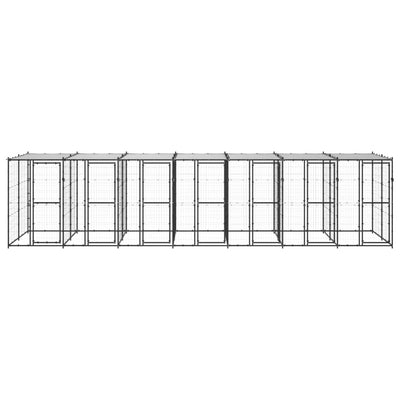 VidaXL Hondenkennel met dak 16,94 m² staal