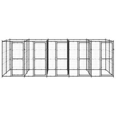 VidaXL Hondenkennel 12,1 m² staal