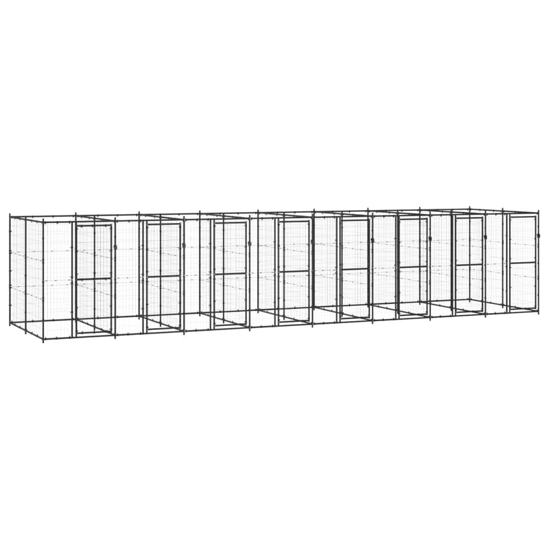 Perrera de perros Vidaxl 19.36 m² de acero