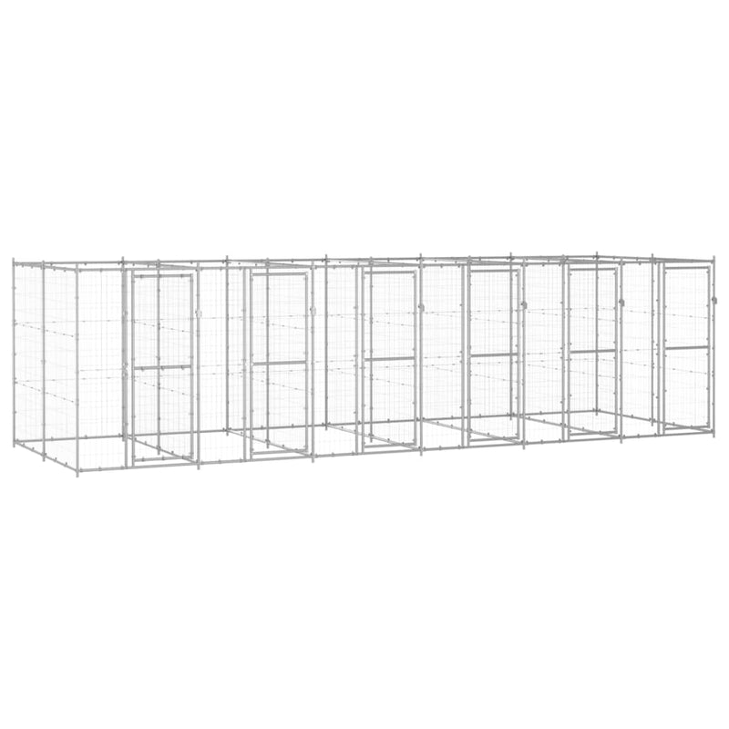 VidaXL Hondenkennel 14,52 m² gegalvaniseerd staal
