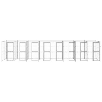 Perrera de perros Vidaxl 19.36 m² de acero galvanizado