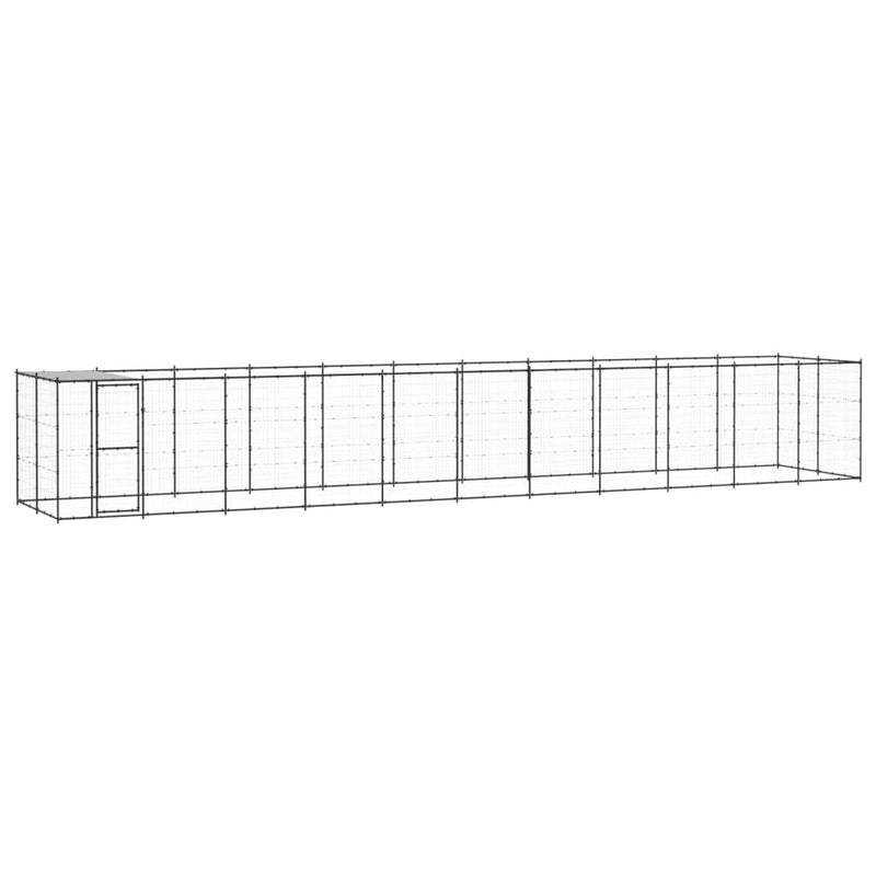 VidaXL Hondenkennel met dak 26,62 m² staal