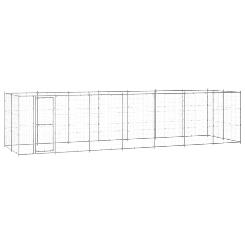 VidaXL Hondenkennel 16,94 m² gegalvaniseerd staal