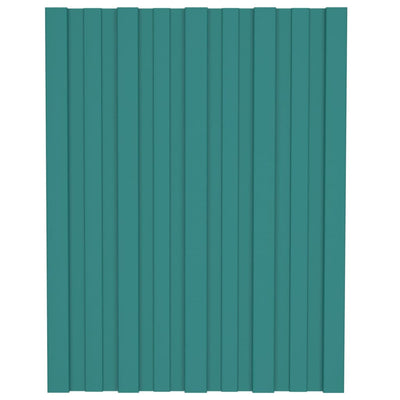 Paneles de techo Vidaxl 12 st 60x45 cm de acero galvanizado verde
