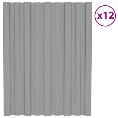 Paneles de techo Vidaxl 12 st 60x45 cm de acero galvanizado gris