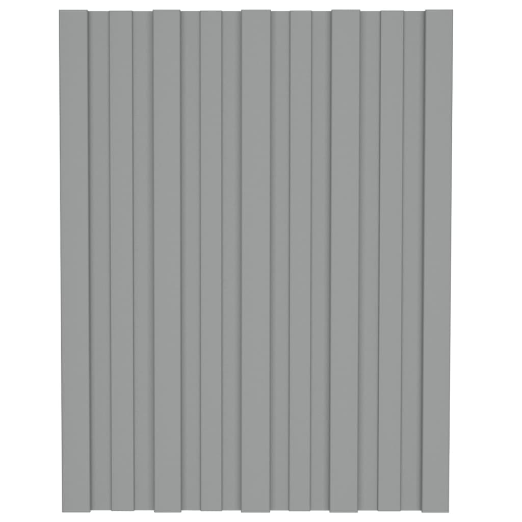 VidaXL Dakpanelen 12 st 60x45 cm gegalvaniseerd staal grijs