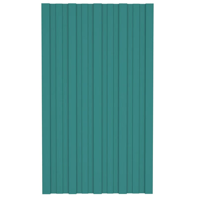 VidaXL Dakpanelen 12 st 80x45 cm gegalvaniseerd staal groen