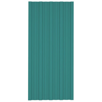 Paneles de techo de Vidaxl 12 st 100x45 cm de acero galvanizado verde