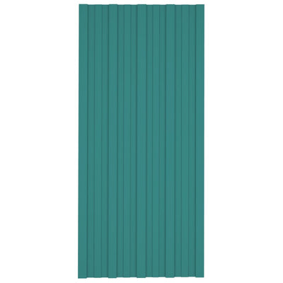 VidaXL Dakpanelen 36 st 100x45 cm gegalvaniseerd staal groen
