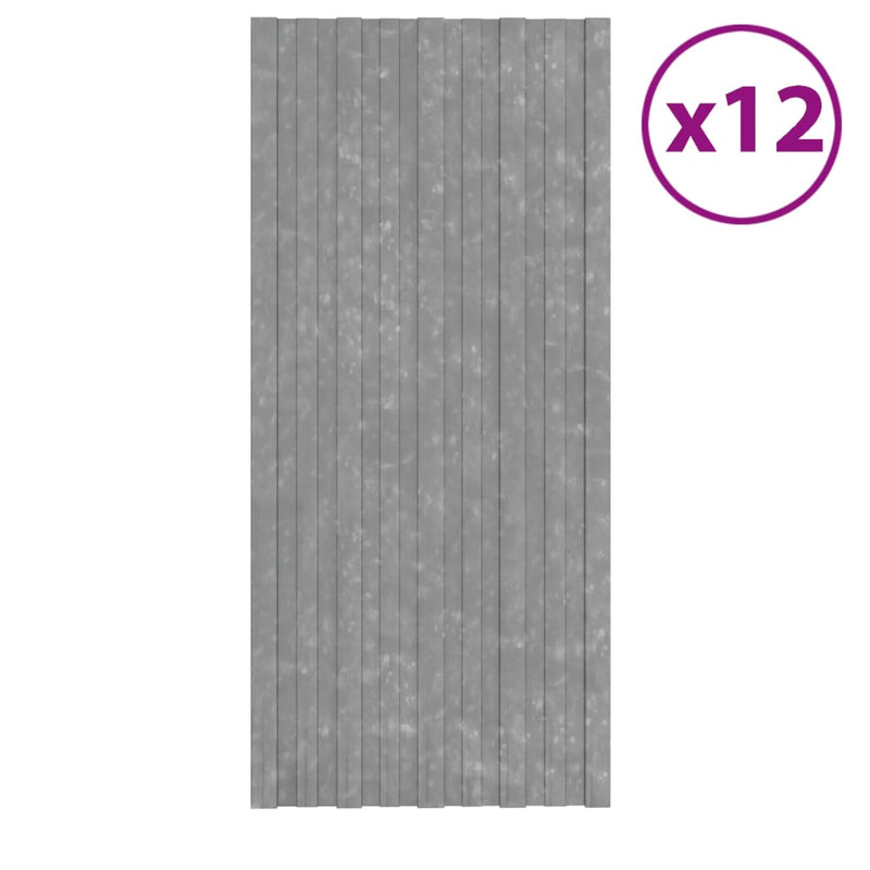 Paneles de techo Vidaxl 12 st 100x45 cm de acero galvanizado de plata de color plateado