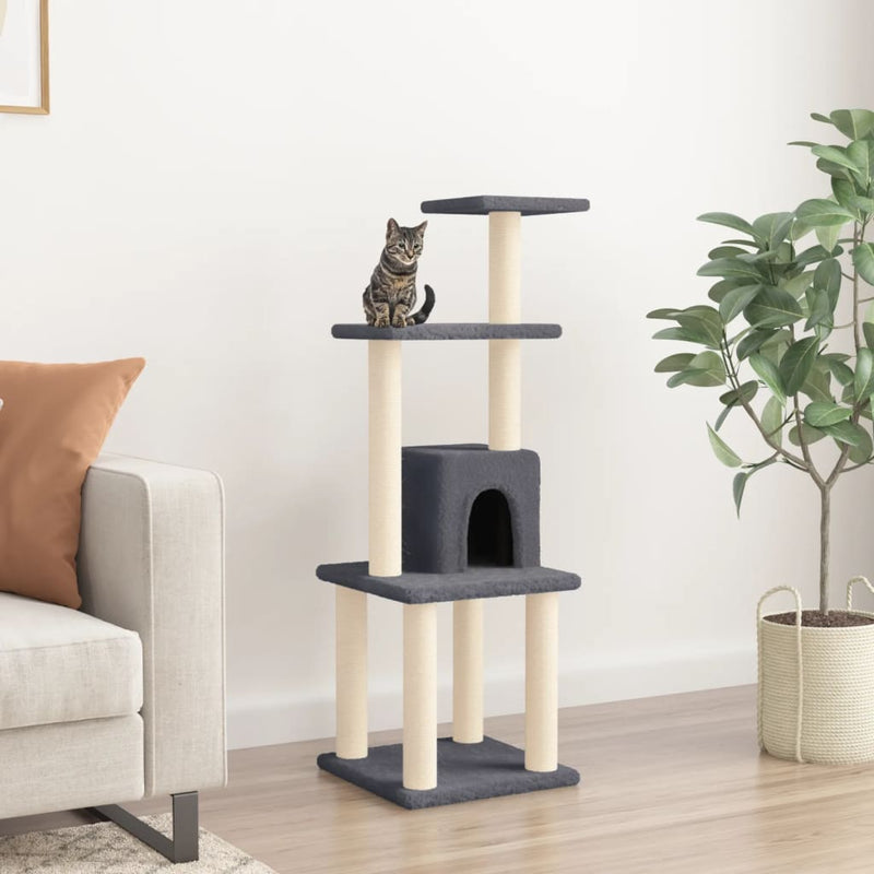 Vidaxl Cat Grakeding Post con pali di graffi di sisal 105 cm grigio scuro