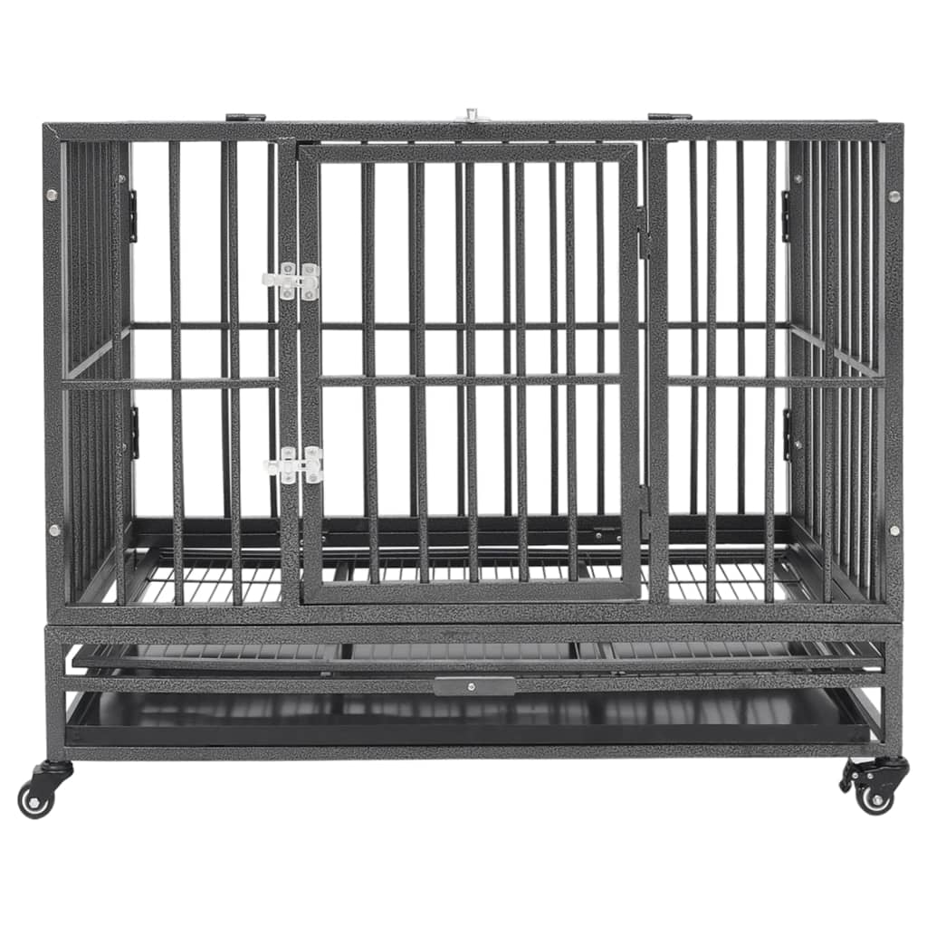 Vidaxl Dog Bank con ruote 92x62x76 cm in acciaio