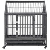 Vidaxl Dog Bank con ruote e tetto 92x62x106 cm in acciaio