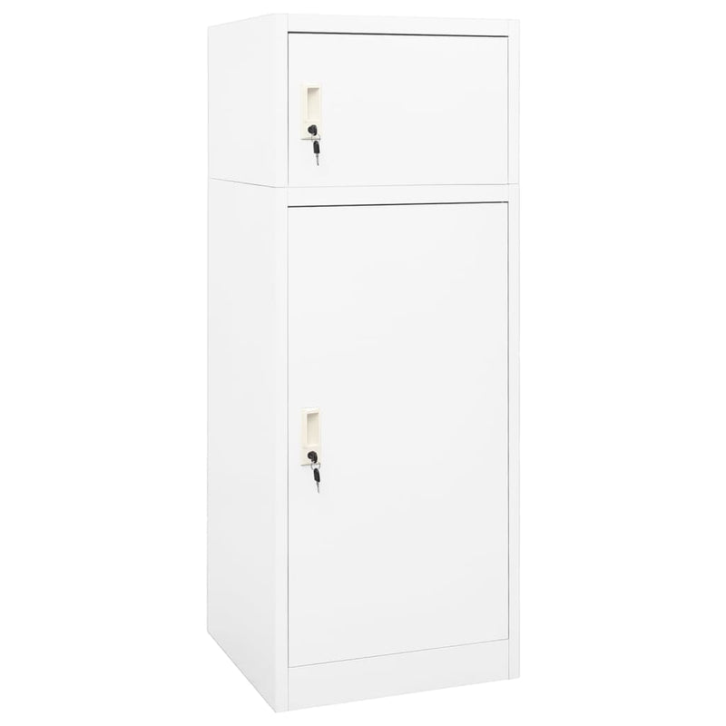 Gabinete de silla de montar Vidaxl 53x53x140 cm de acero blanco