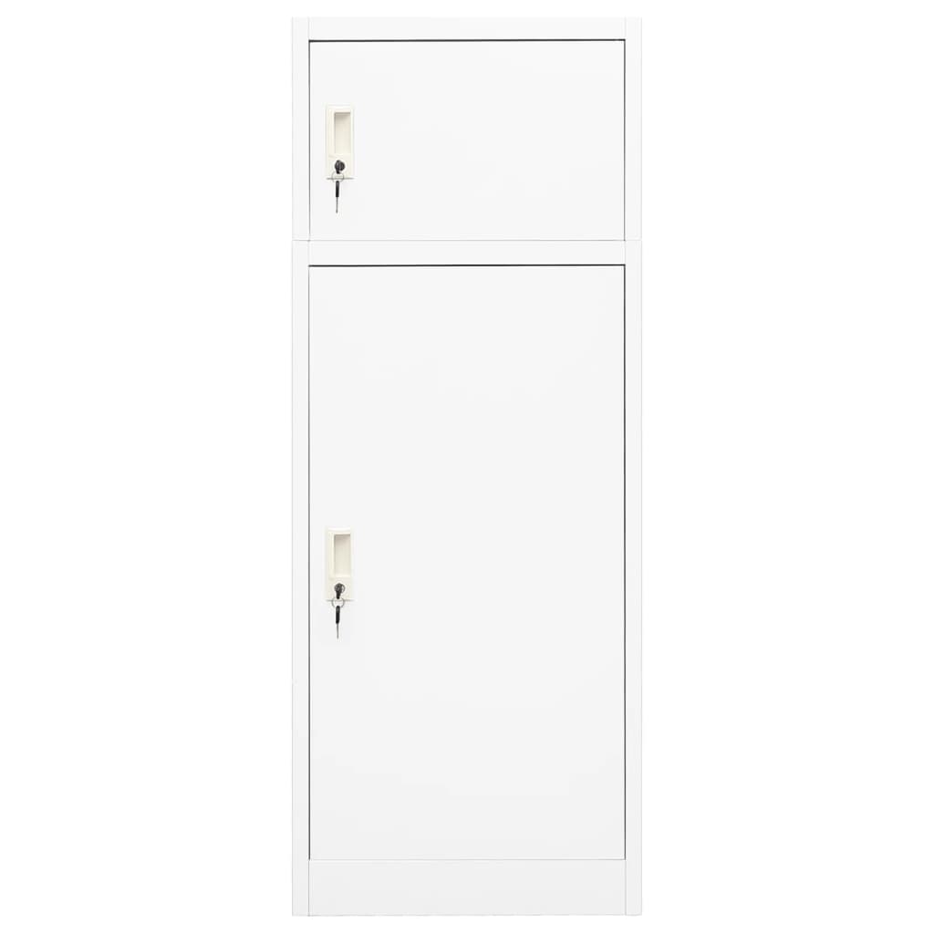 Gabinete de silla de montar Vidaxl 53x53x140 cm de acero blanco