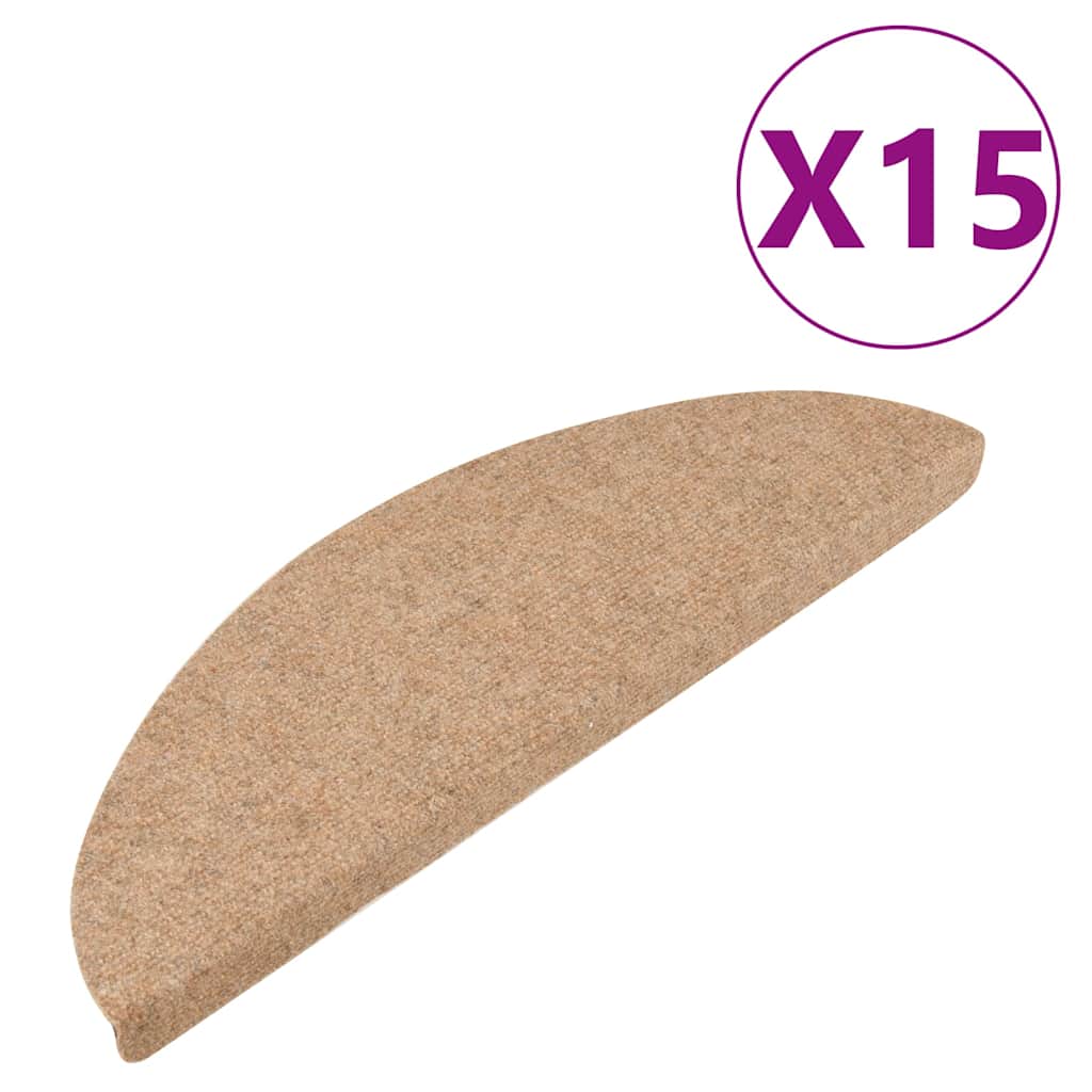 Vidaxl tappetini per autoadesivo 15 st 56x17x3 cm beige