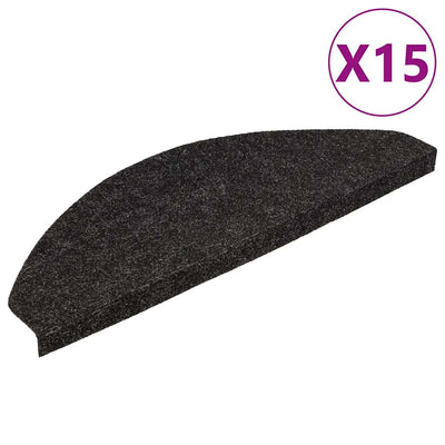 Vidaxl tappetini per autoadesivo 15 st 56x17x3 cm nero