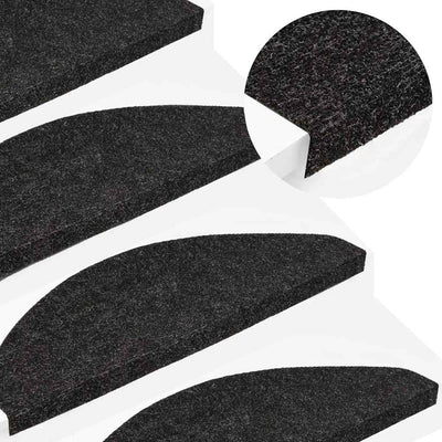 Vidaxl tappetini per autoadesivo 15 st 56x17x3 cm nero
