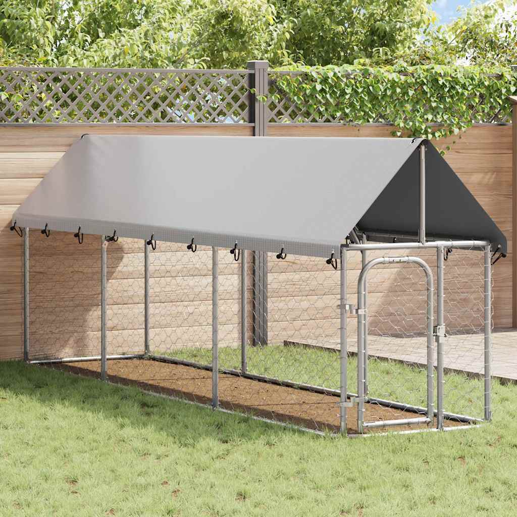 Perrera de perros de Vidaxl para el exterior con techo 400x100x150 cm