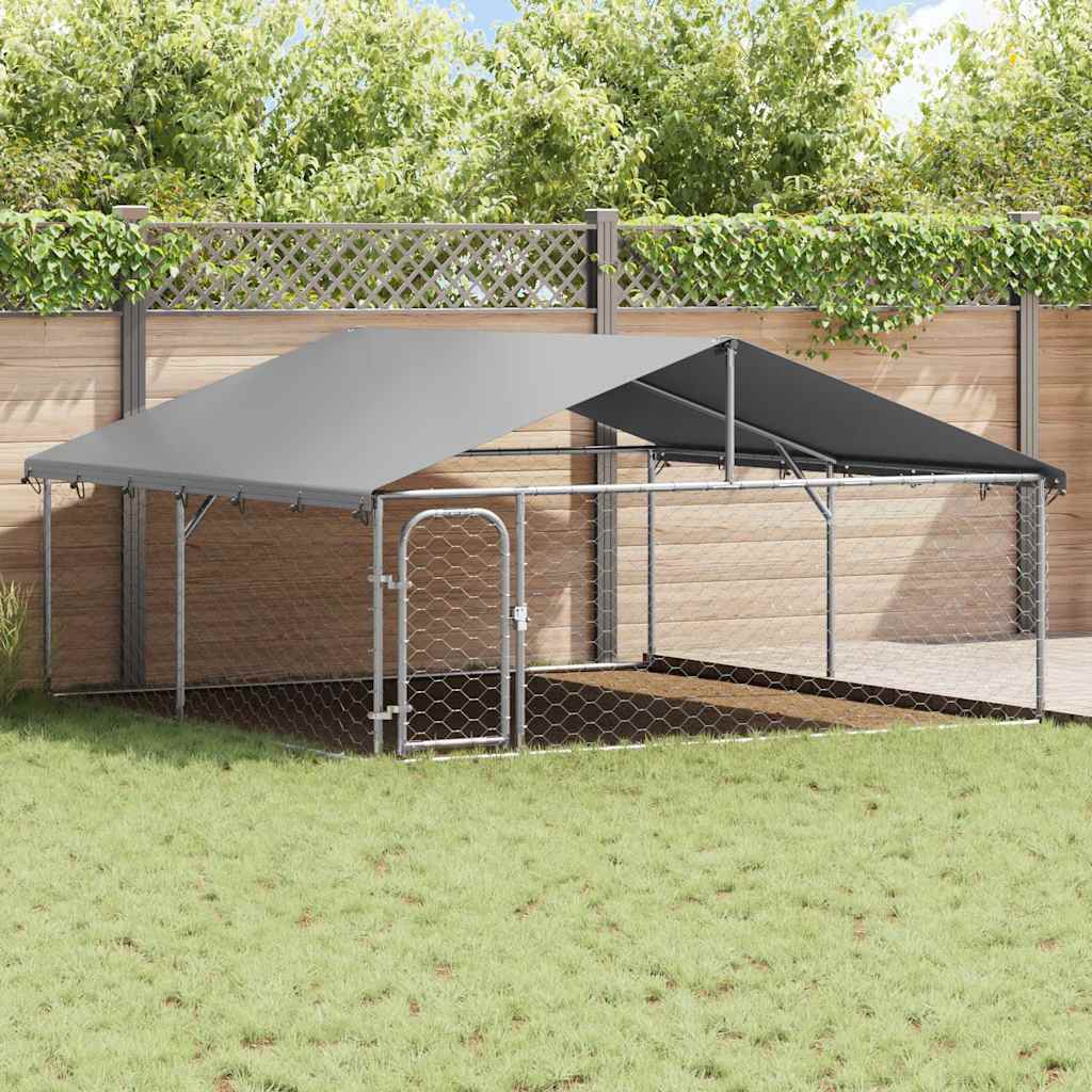 Perrera de perros Vidaxl con techo 300x300x150 cm