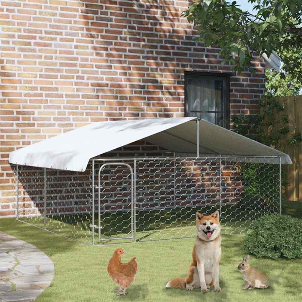 Perrera de perros Vidaxl con techo 300x300x150 cm