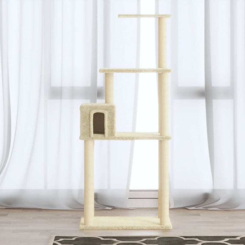 Vidaxl Cat Grakeding Post con graffi di sisal 147 cm crema