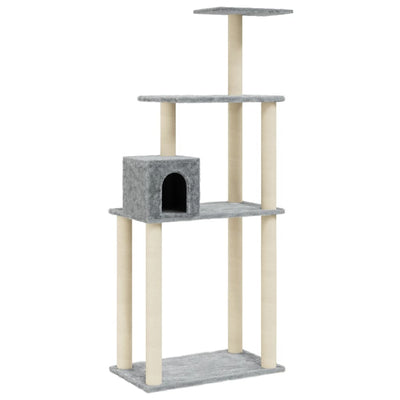 Vidaxl Cat Ranging Post con postes de rascado de sisal 147 cm de gris claro