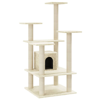 Vidaxl Cat Rastreing Post con postes de rascado de sisal de 110 cm de crema