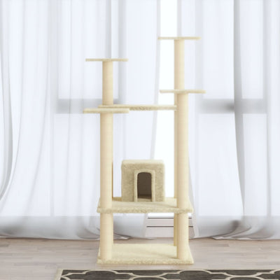 Vidaxl Cat Grakeding Post con graffi di sisal a 110 cm crema