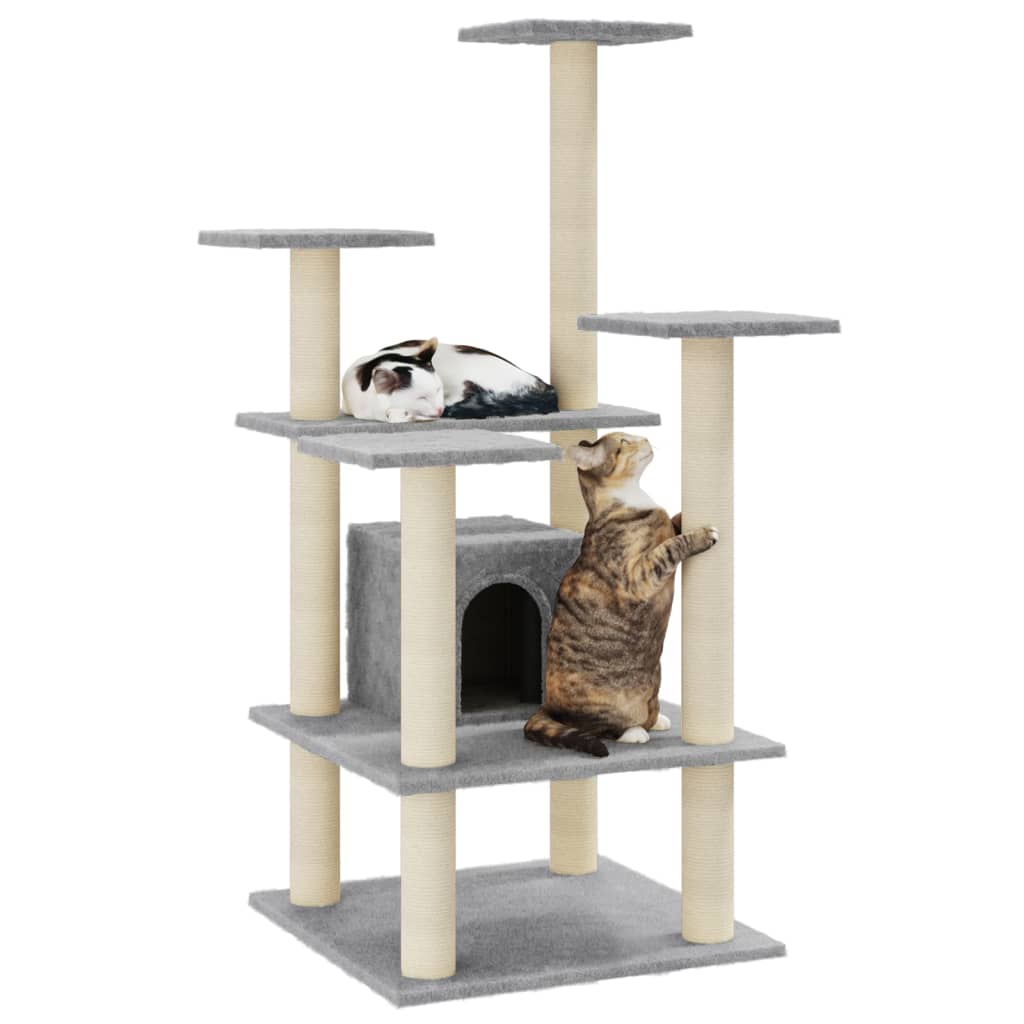 Vidaxl Cat Grakeding Post con graffi di sisal 110 cm grigio chiaro