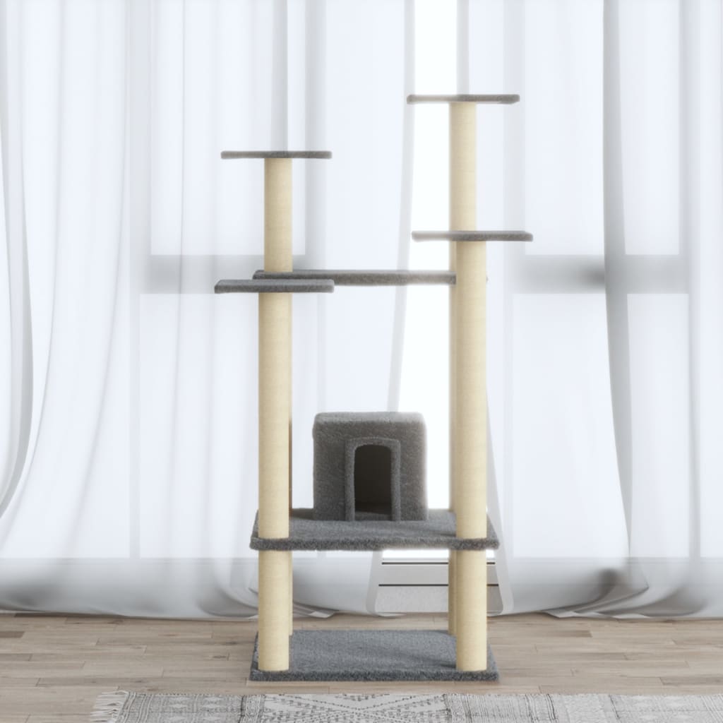 Vidaxl Cat Grakeding Post con graffi di sisal 110 cm grigio chiaro