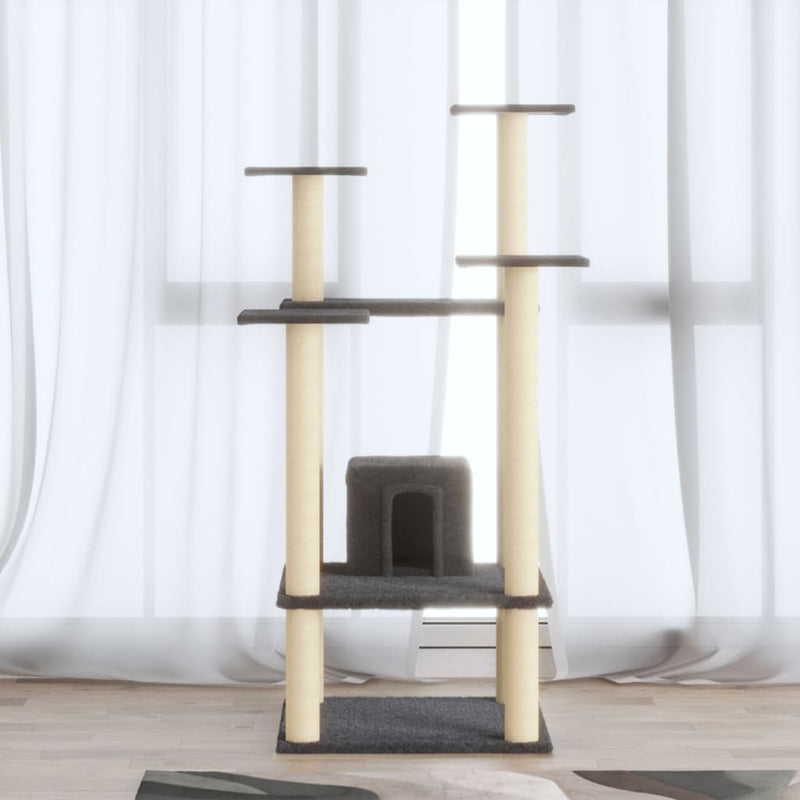 Vidaxl Cat Grakeding Post con graffi di sisal 110 cm Grigio scuro