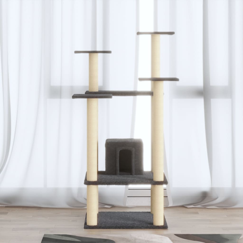Vidaxl Cat Grakeding Post con graffi di sisal 110 cm Grigio scuro