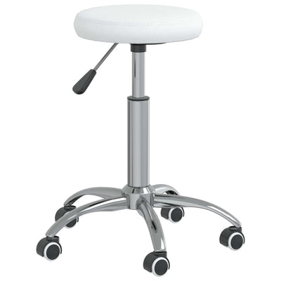 Taburete de masaje Vidaxl de cuero artificial blanco