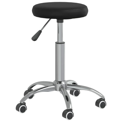 Vidaxl taburete de masaje de cuero artificial negro