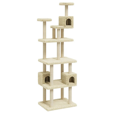 Muebles de gato de Vidaxl con postes de rascado de sisal 188 cm de crema