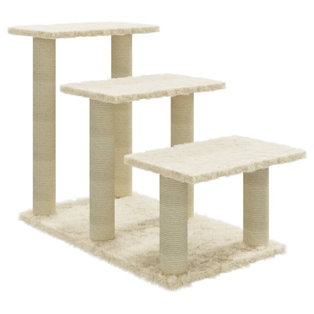 Muebles de gato de Vidaxl con postes de rascado de sisal 50.5 cm de crema