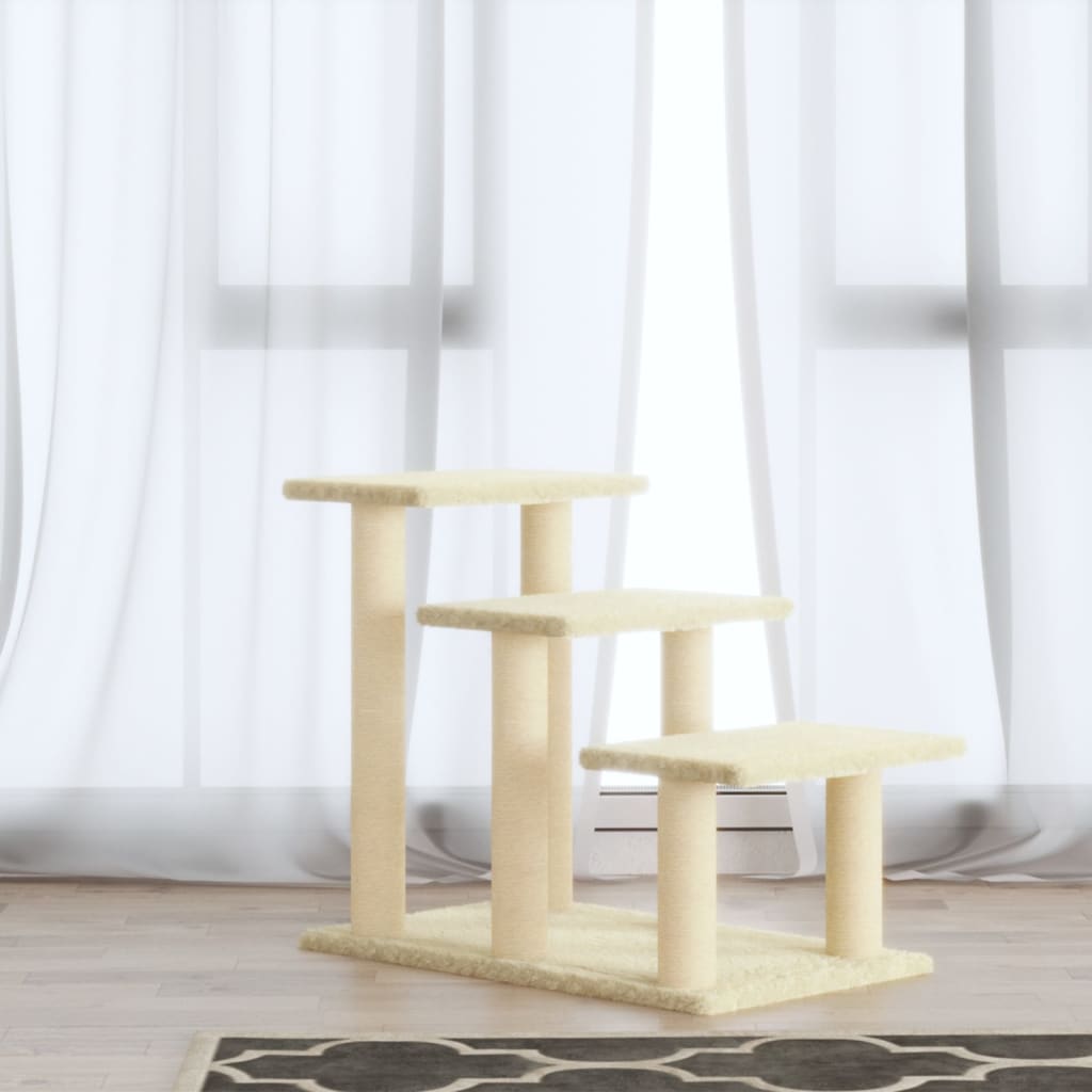 Muebles de gato de Vidaxl con postes de rascado de sisal 50.5 cm de crema