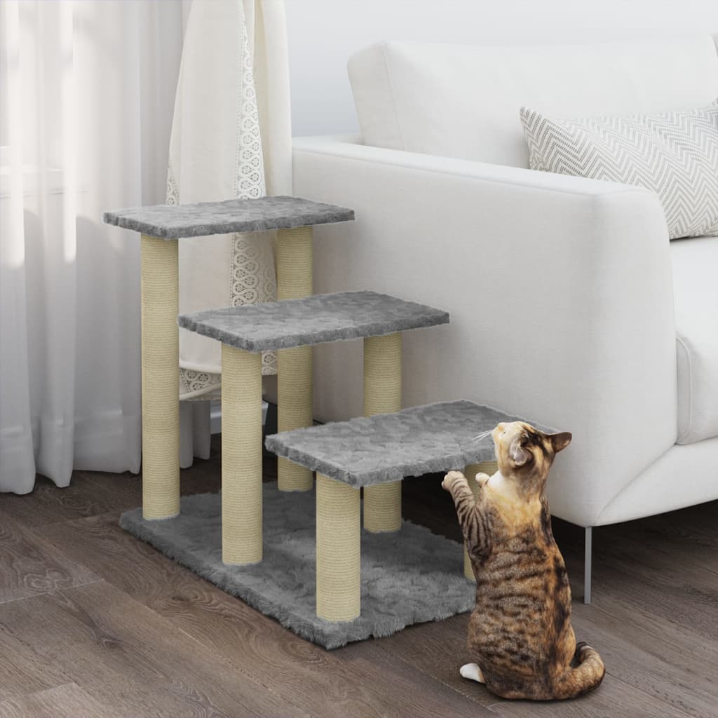 Muebles de gato de Vidaxl con postes de rascado de sisal 50.5 cm de gris claro