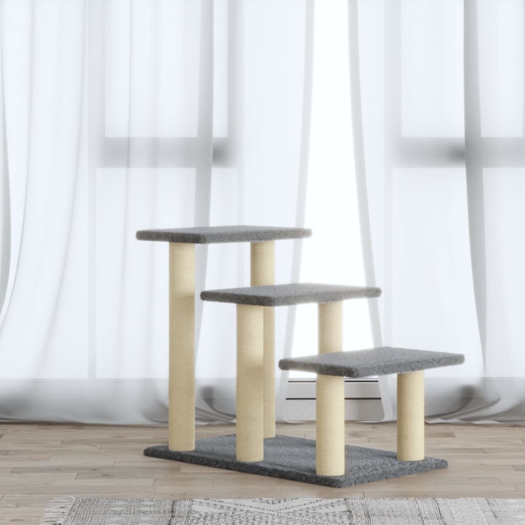 Muebles de gato de Vidaxl con postes de rascado de sisal 50.5 cm de gris claro