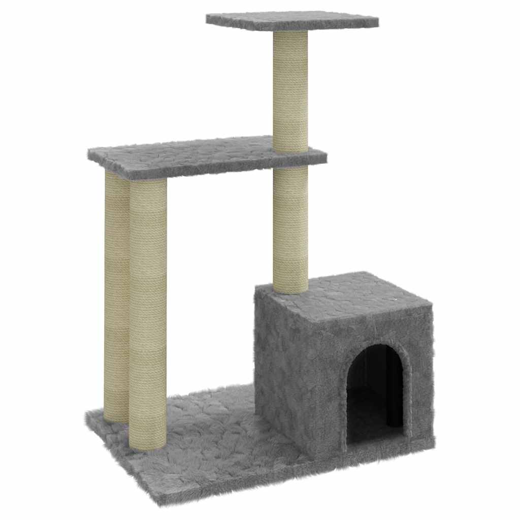 Muebles de gato de Vidaxl con postes de rascado de sisal 71 cm de gris claro
