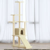 Muebles de gato de Vidaxl con postes de rascado de sisal de 155 cm de crema