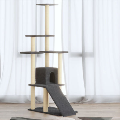 Vidaxl Cat Furniture con graffi di sisal 155 cm grigio scuro