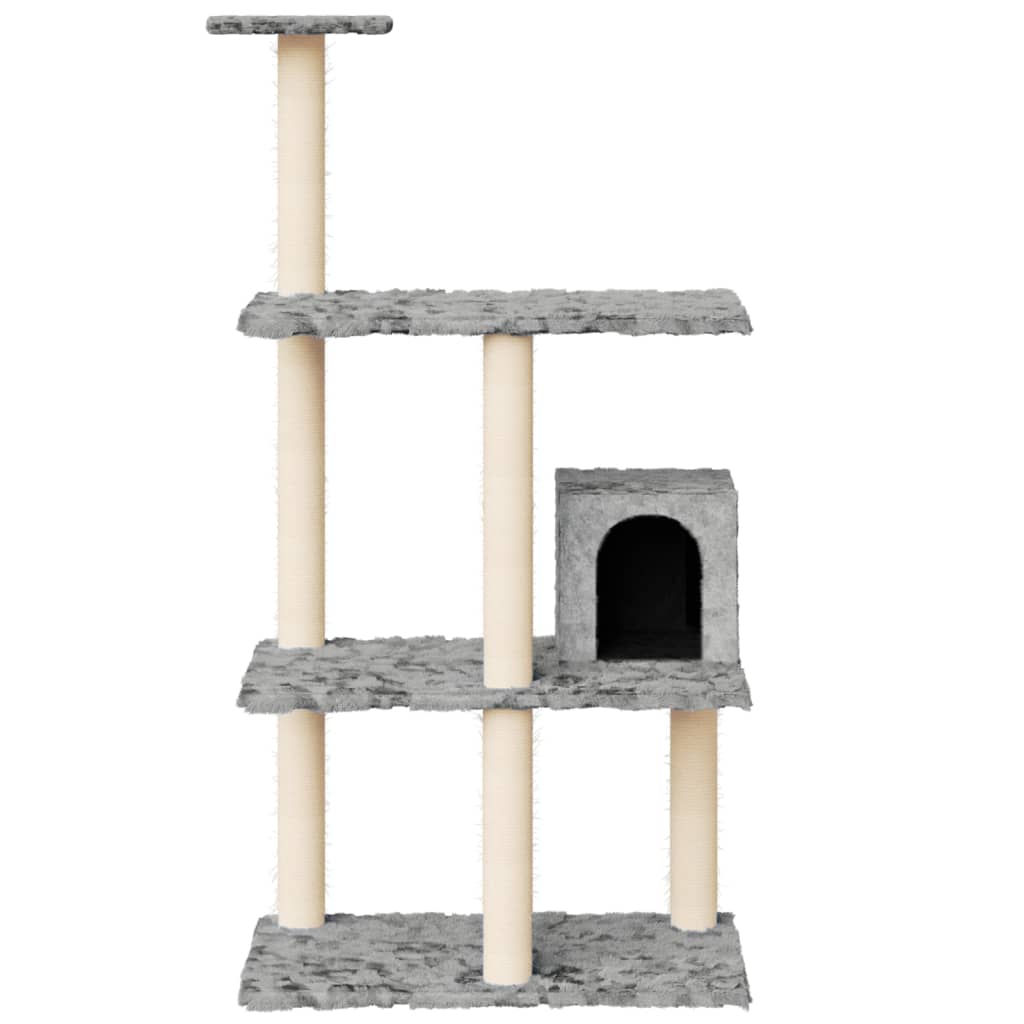 Muebles de gato de Vidaxl con postes de rascado de sisal 119 cm de gris claro