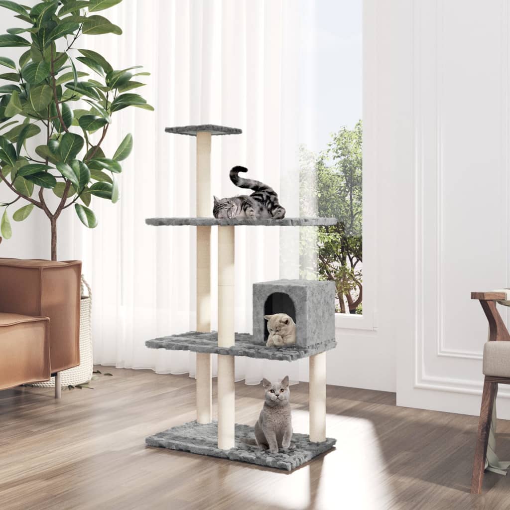 Vidaxl Cat Furniture con graffi di sisal 119 cm grigio chiaro