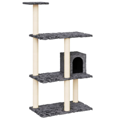 Muebles de gato de Vidaxl con postes de rascado de sisal 119 cm de gris oscuro